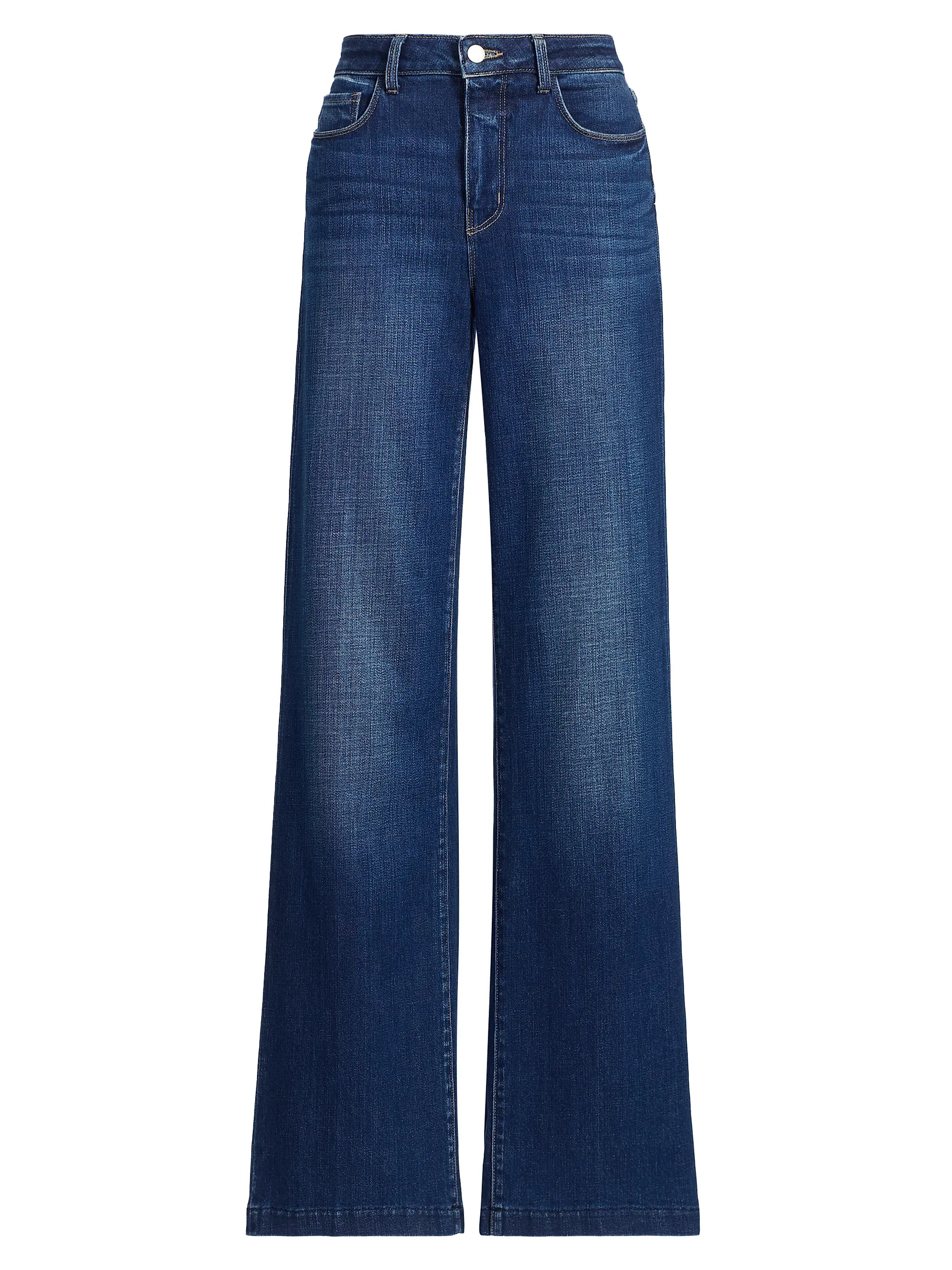 L'AGENCE Scottie Denim High-Rise Wide-Leg Jeans | Saks Fifth Avenue | Saks Fifth Avenue