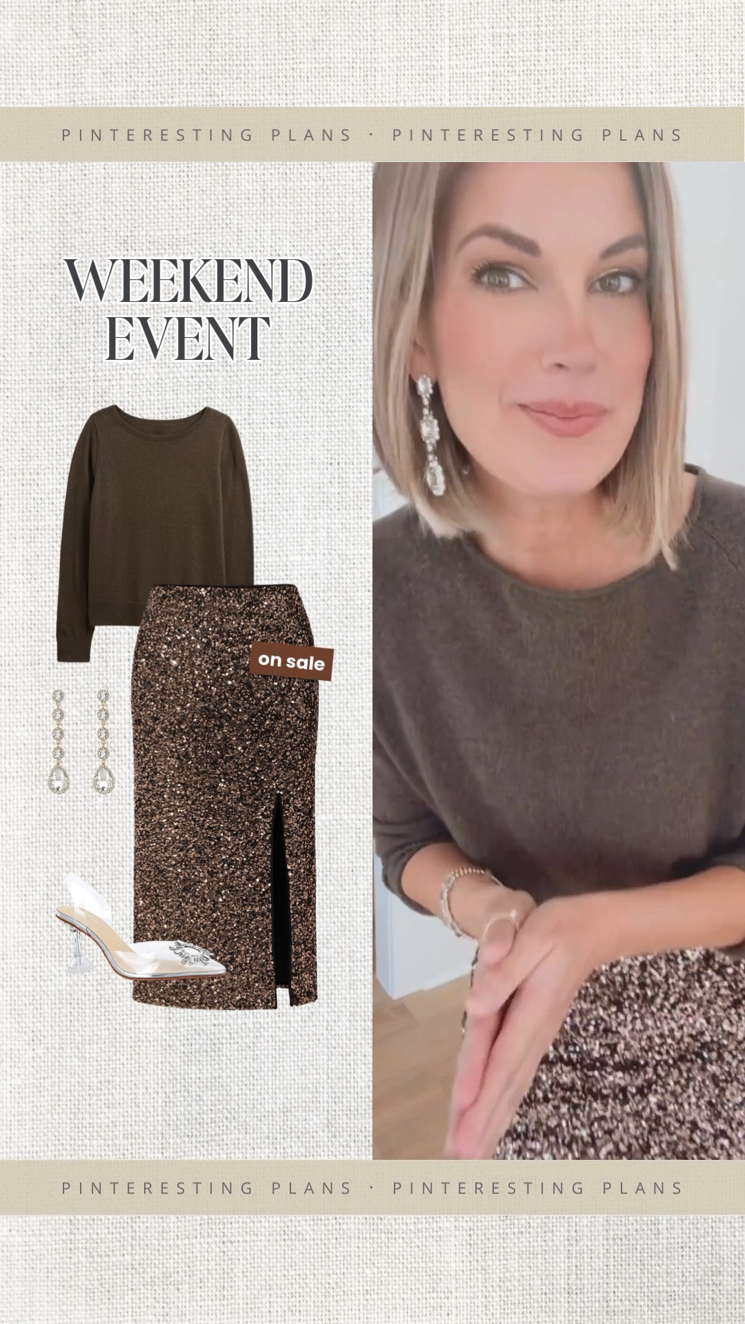 Small cashmere sweater and sequin skirt (now on sale!!). 

Holiday party outfit. Christmas outfit.  

#LTKOver40 #LTKCyberWeek #LTKHoliday