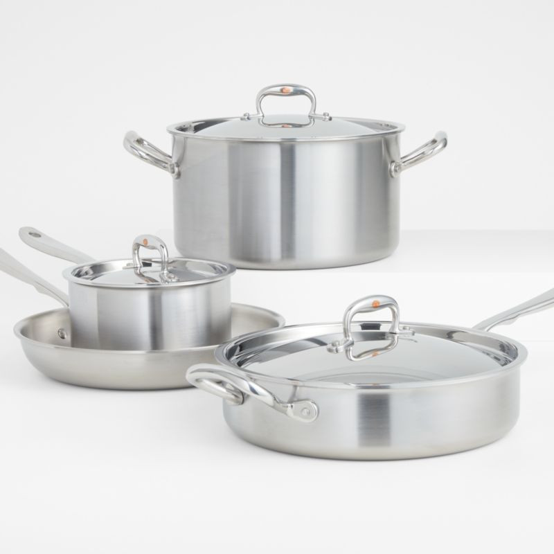 RFN by Ruffoni Stainless Steel 7-Piece Cookware Set | Crate & Barrel | Crate & Barrel
