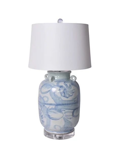 Blue and White Pagoda Flower Lamp | MADRE Dallas