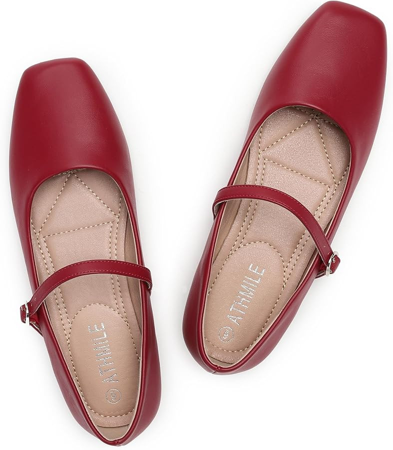 ATHMILE Mary Jane Shoes Women Ballet Flats Shoes for Women Slip on Comfortable Dressy Adjustable ... | Amazon (US)