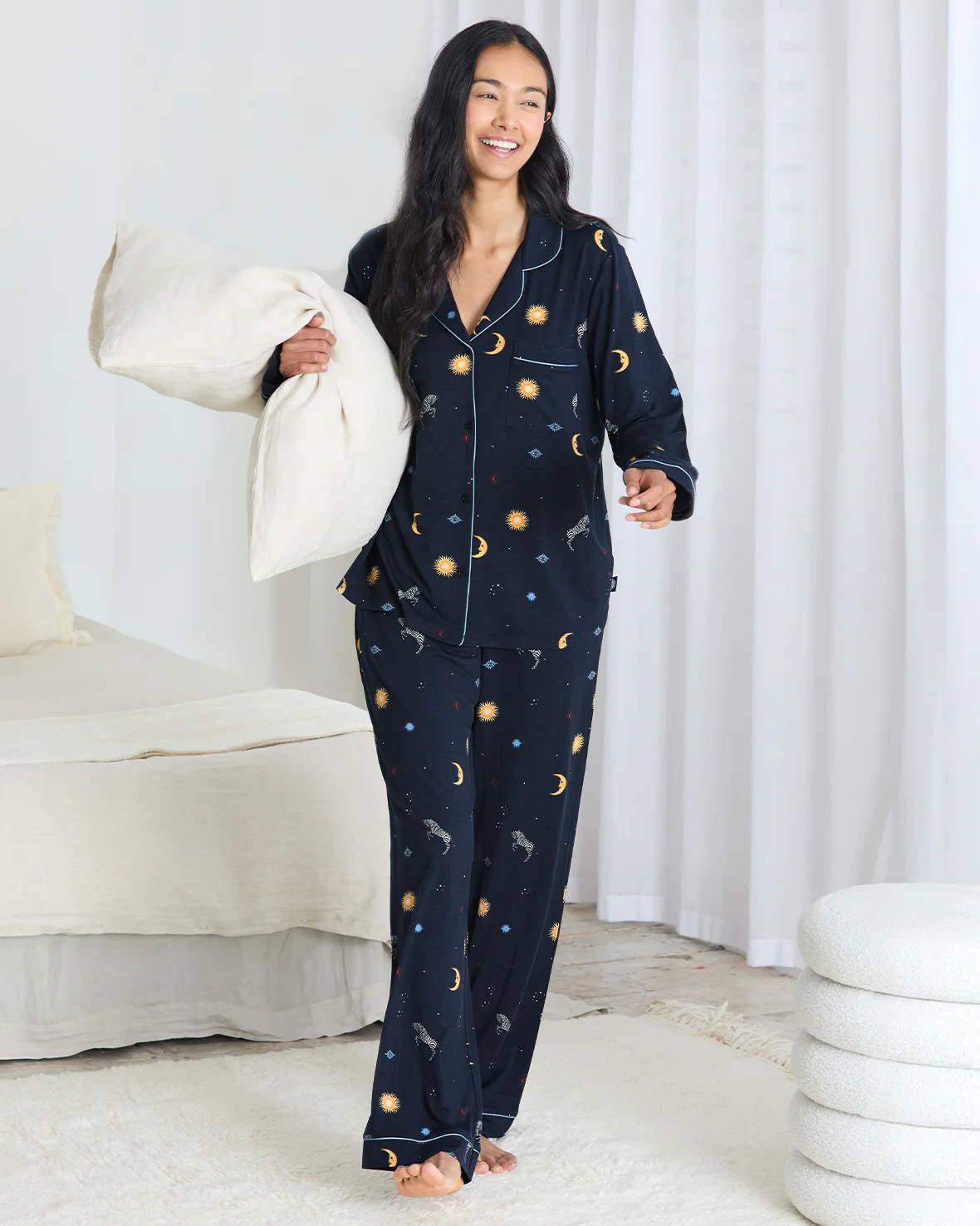 TENCEL™ Modal Celestial Zebra Long Pyjama Set | Chelsea Peers NYC