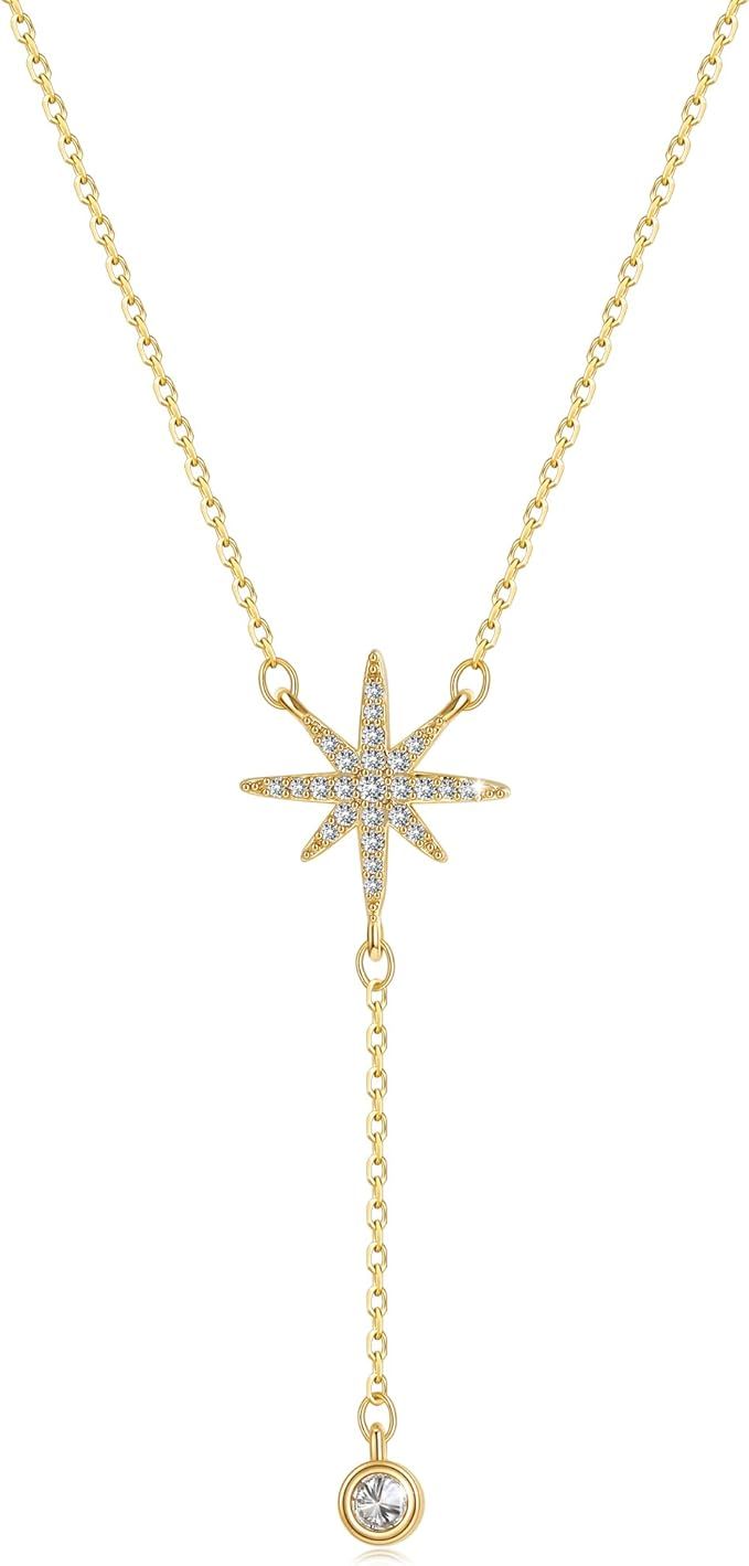 Paderison 14K Gold Plated Pendant Necklace | Star Butterfly Moon Crystal Pendant Choker | Delicat... | Amazon (US)