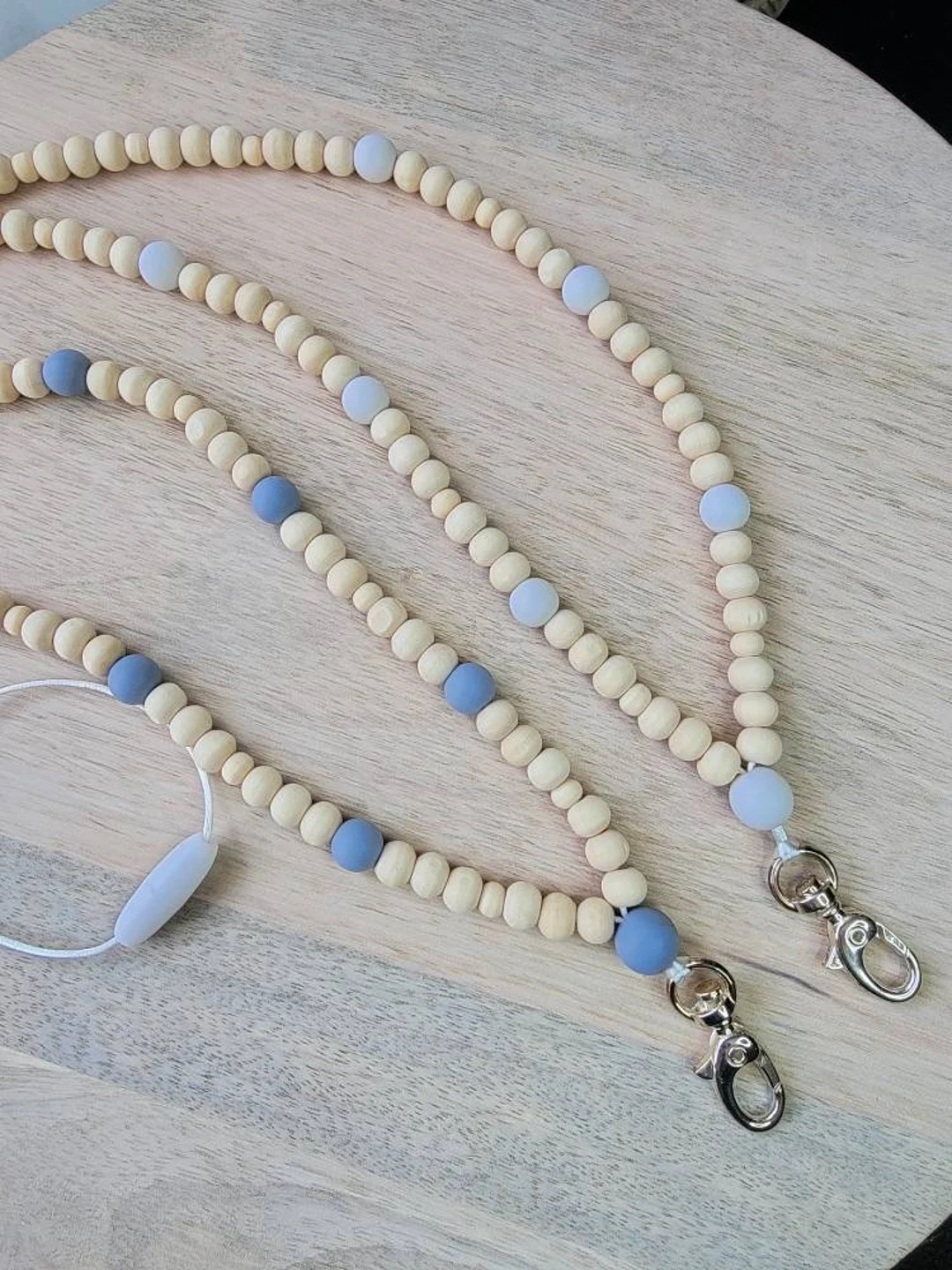 Boho Lanyard Teacher Lanyard wooden Beads ID Badge Holder Healthcare Lanyard Simple Lanyard Gift ... | Etsy (US)