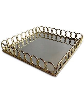 Jay Imports Square Link Mirrored Tray & Reviews - Macy's | Macys (US)