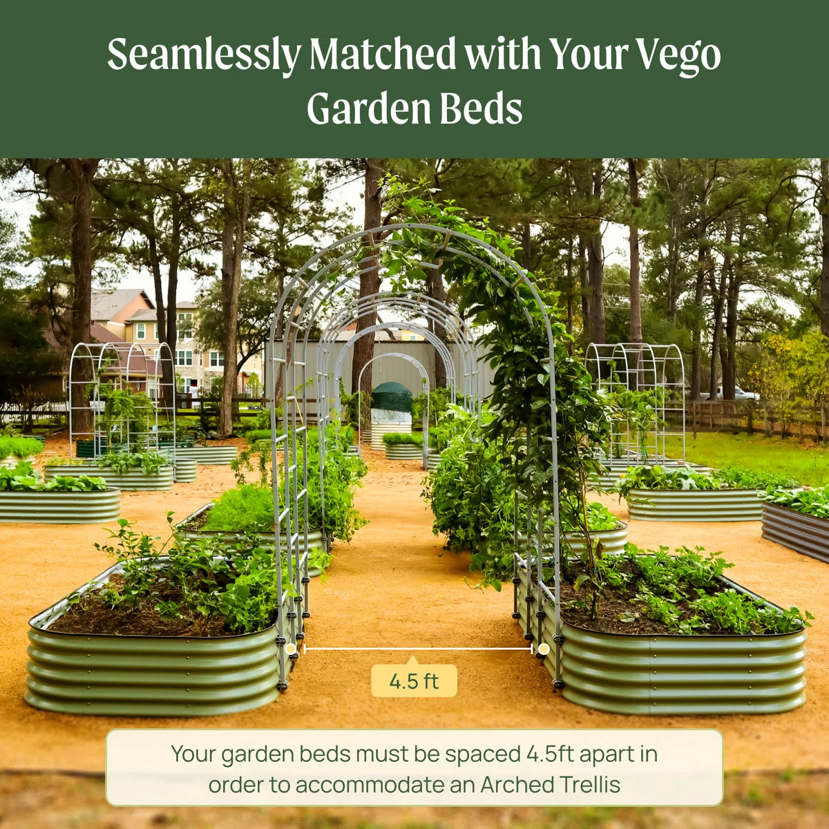 Add Ons 90'' H x 54'' W Arched Trellis | Wayfair North America