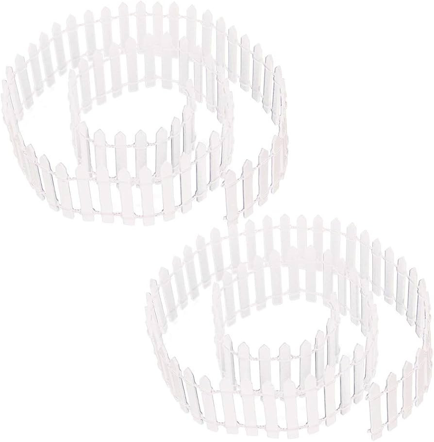 Prsildan Miniature Fairy Garden Fence, DIY Wood Picket Fence Mini Ornament for Dollhouse (White T... | Amazon (US)