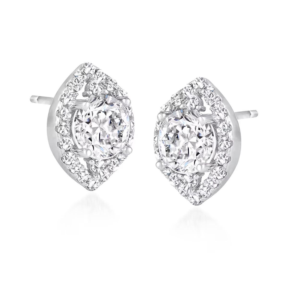 2.80 ct. t.w. Moissanite Evil Eye Earrings in Sterling Silver | Ross-Simons