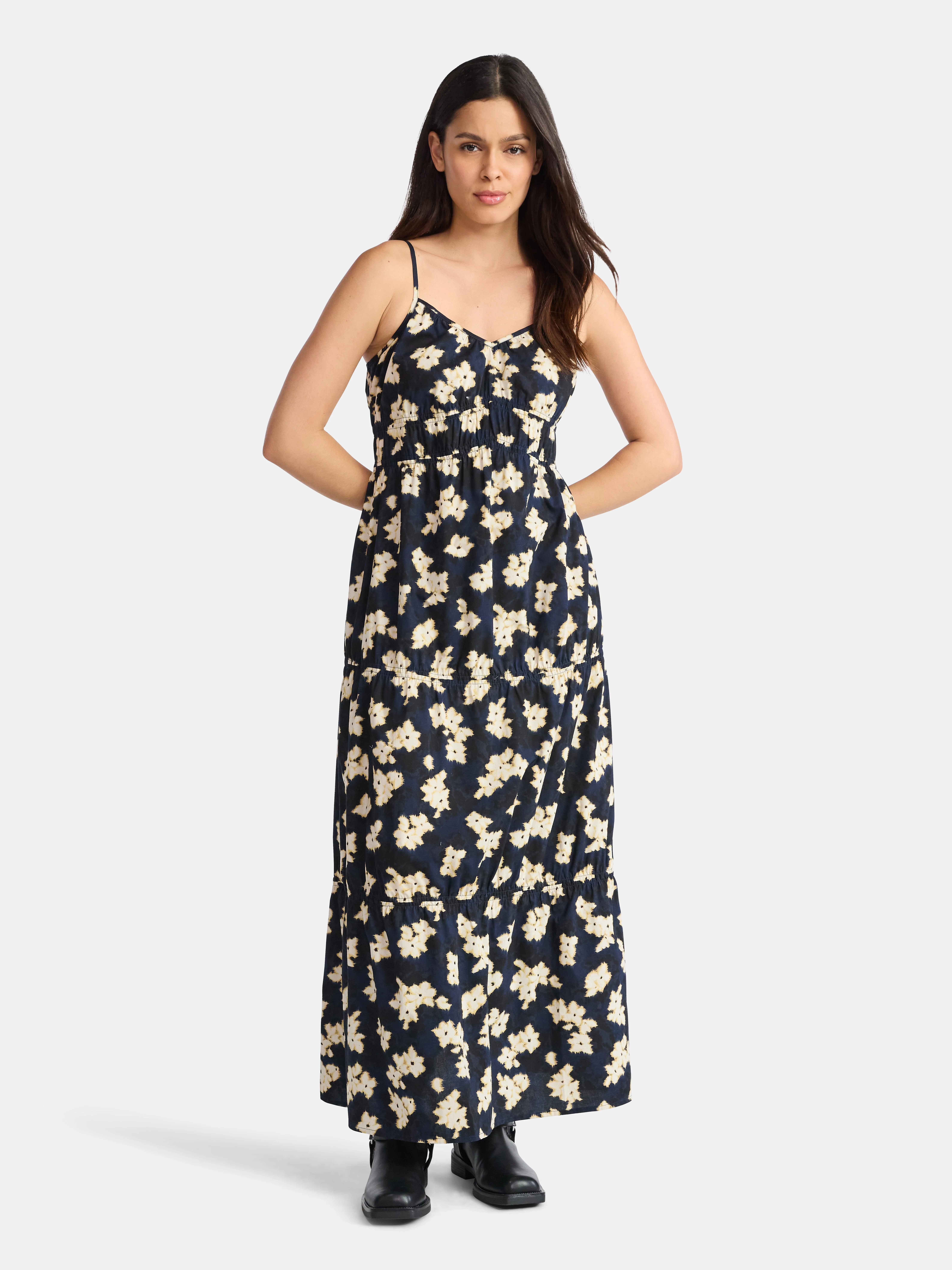 Time and Tru Women's Strappy Cotton Maxi Dress, Sizes XS-XXXL | Walmart (US)