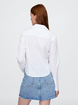 Organic Cotton Fitted Crop Shirt | Gap (CA)
