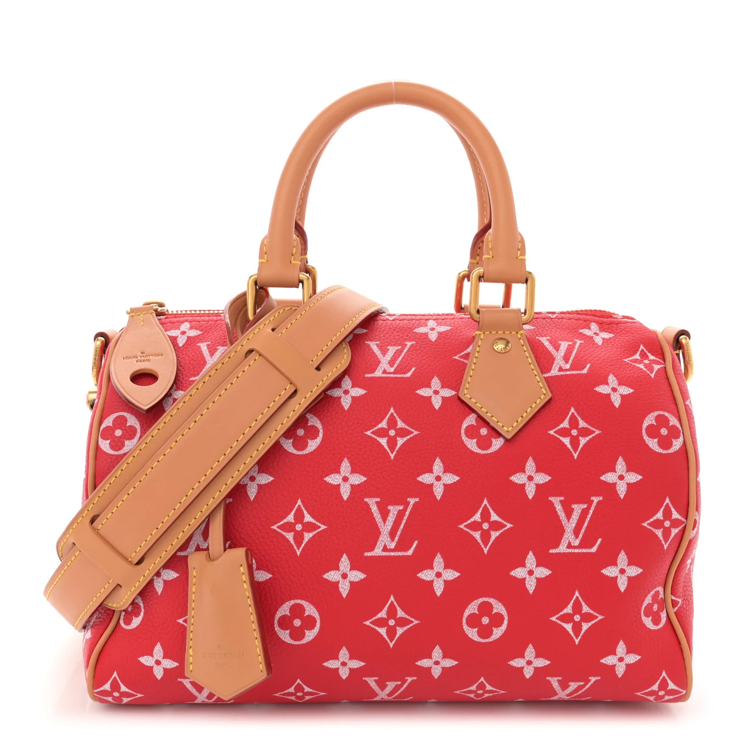 LOUIS VUITTON Soft Calfskin Monogram Speedy P9 Bandouliere 25 Red | FASHIONPHILE | FASHIONPHILE (US)