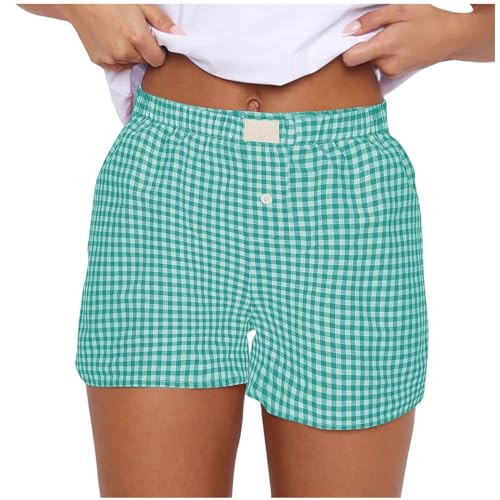 Women Y2K Cute Gingham Sleep Lounge Shorts Checkered Plaid Button Mini Pajamas Shorts Shorts 3xl | Amazon (US)