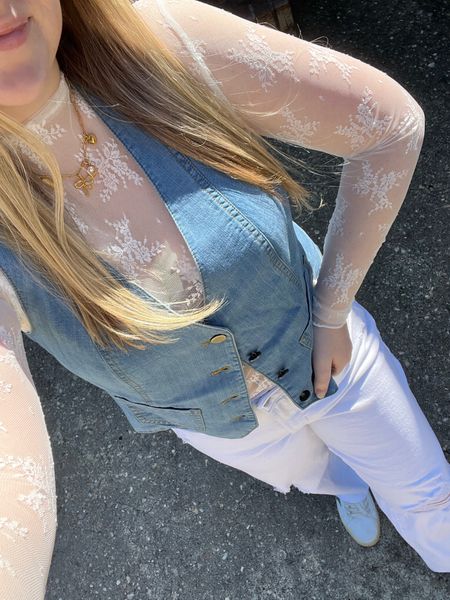 Denim vest outfit 🤍