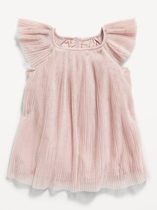 Flutter-Sleeve Pleated Tulle Swing Dress for Baby | Old Navy (US)