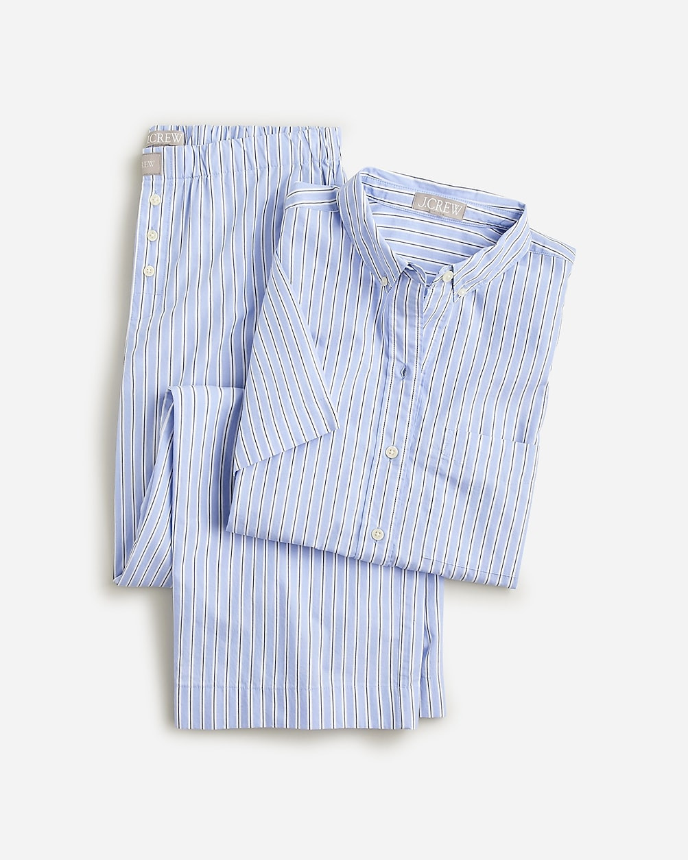 Cropped short-sleeve pajama pant set in stripe | J. Crew US