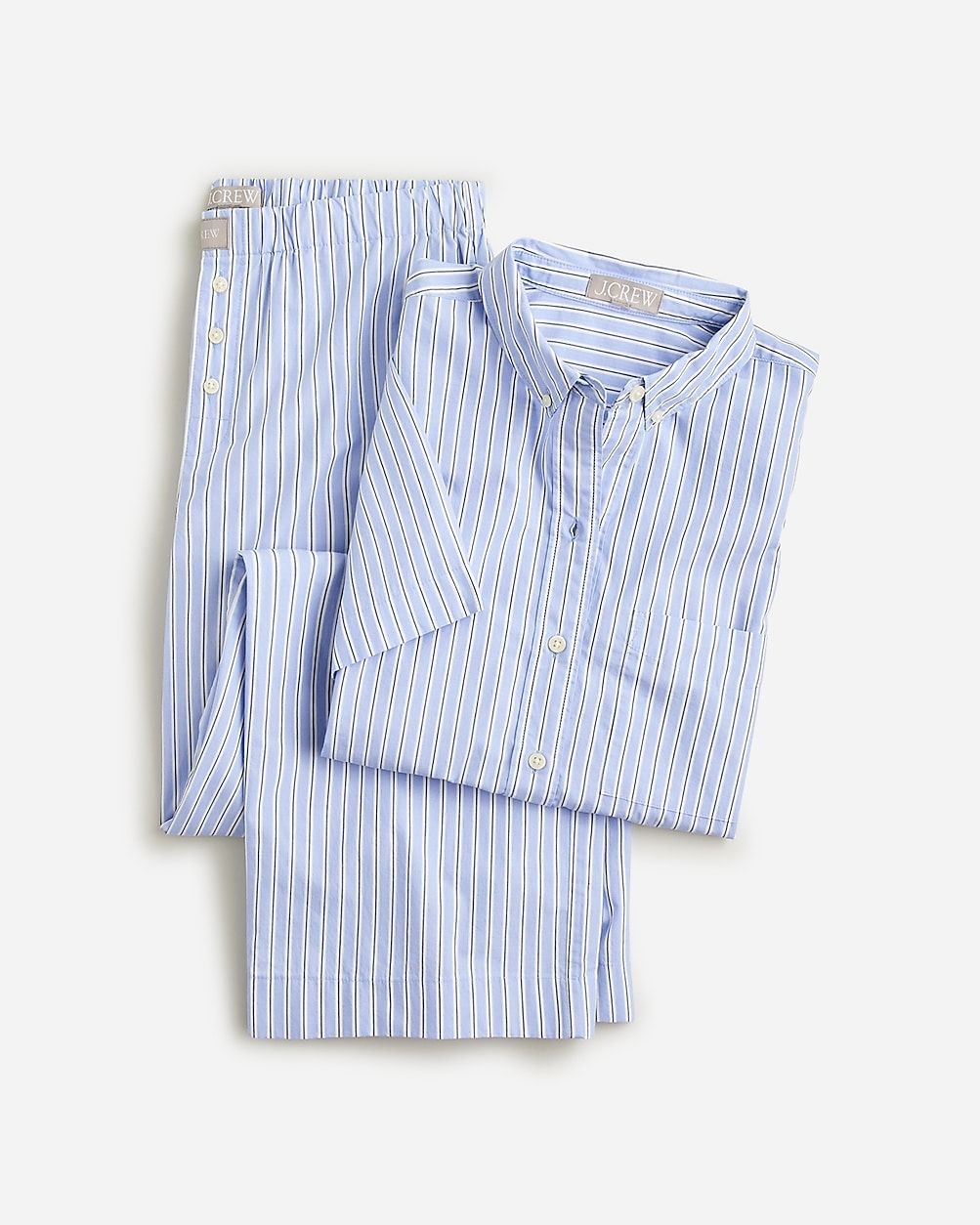 Cropped short-sleeve pajama pant set in stripe | J.Crew US
