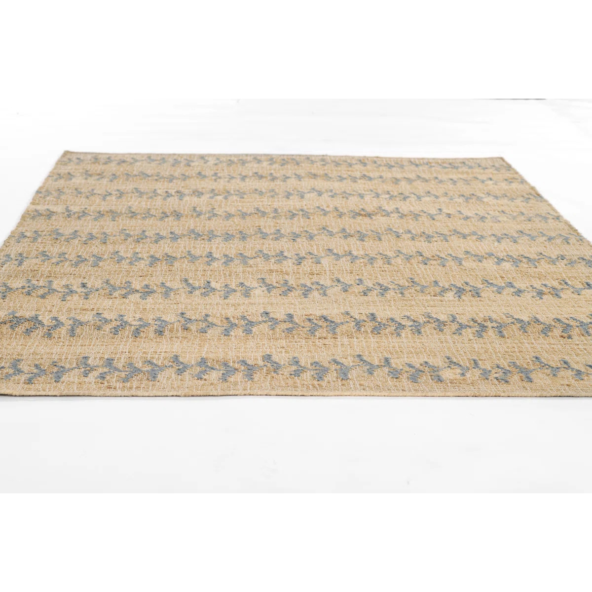 Erin Gates by Momeni Orchard Vine Stripe Jute and Wool Hand Woven Blue Area Rug 10' X 14' | Birch Lane