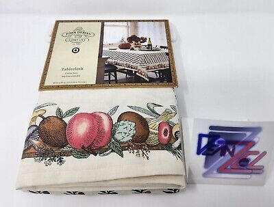 TARGET JOHN DERIAN 60" x  104” Printed TABLECLOTH Fall Flowers Fruit COTTON LINE  | eBay | eBay US