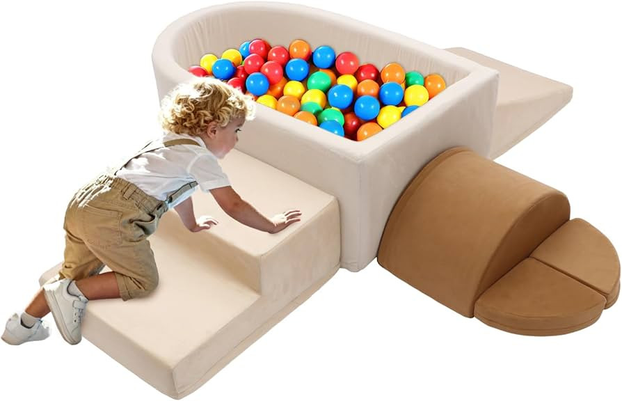 Asweets Foam Climbing Blocks with Ball Pit for Toddlers, 6-Piece Soft Play Set Toddler Climbing T... | Amazon (US)