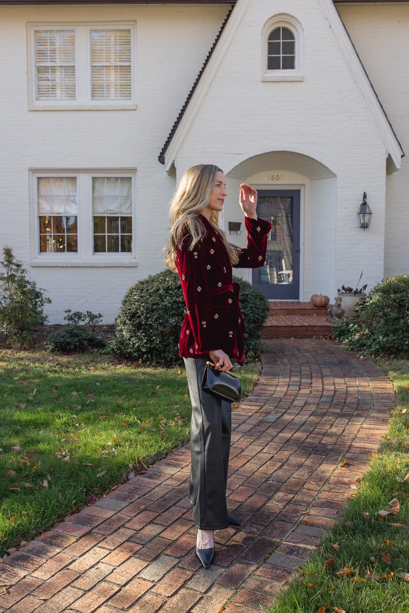 Velvet top and leather pants holiday party outfit ✨All but my shoes are old, linked similar to recreate the look!

#LTKootd #LTKSeasonal #LTKHoliday