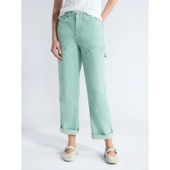 Free Assembly Women's and Women's Plus Mid Rise Relaxed Carpenter Jeans, Sizes 0-26W | Walmart (US)