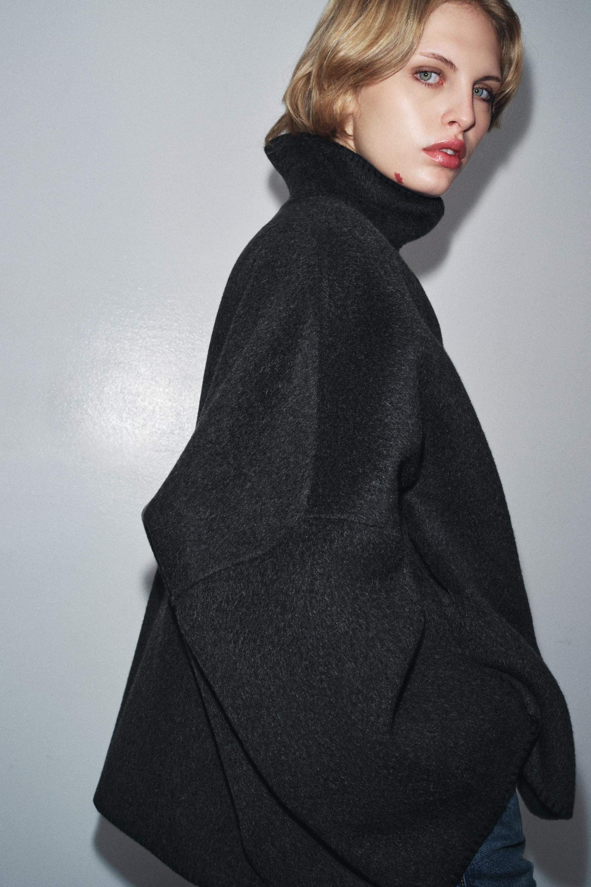 ZW COLLECTION CROPPED WOOL COAT | Zara UK