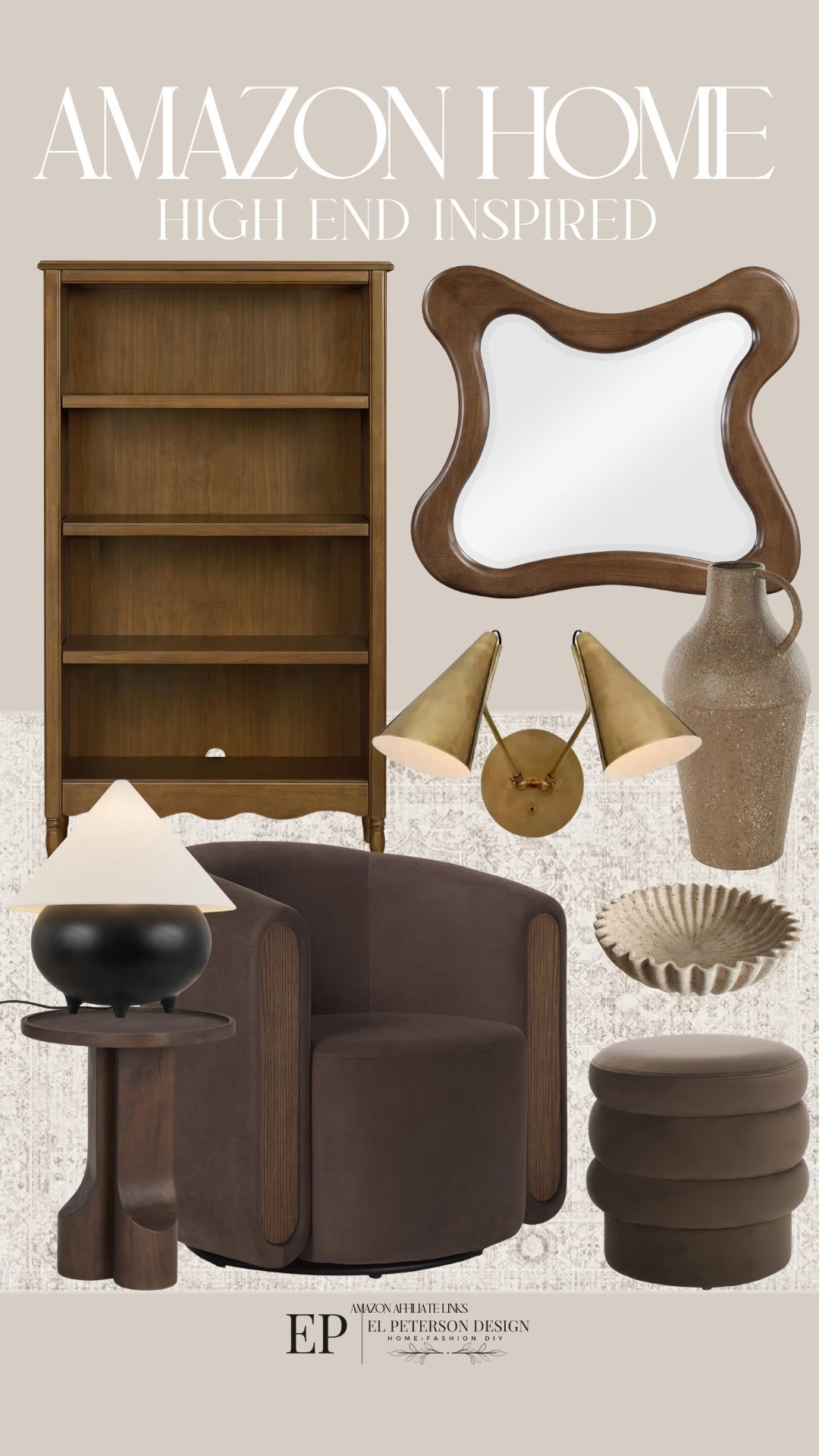 Amazon
Accent cabinet
Mirror
Sconce
Vase
Bowl
Accent Chair
End table 
Table lamp
Ottoman

#LTKHome