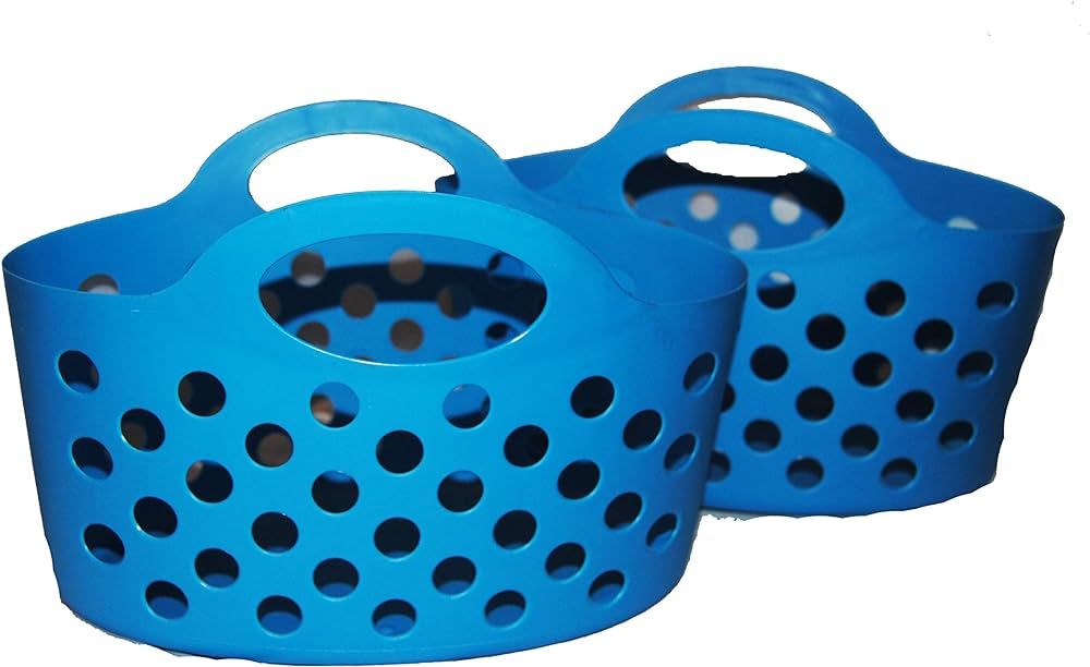 Flexible Plastic Basket Totes 2 pack (Blue) | Amazon (US)