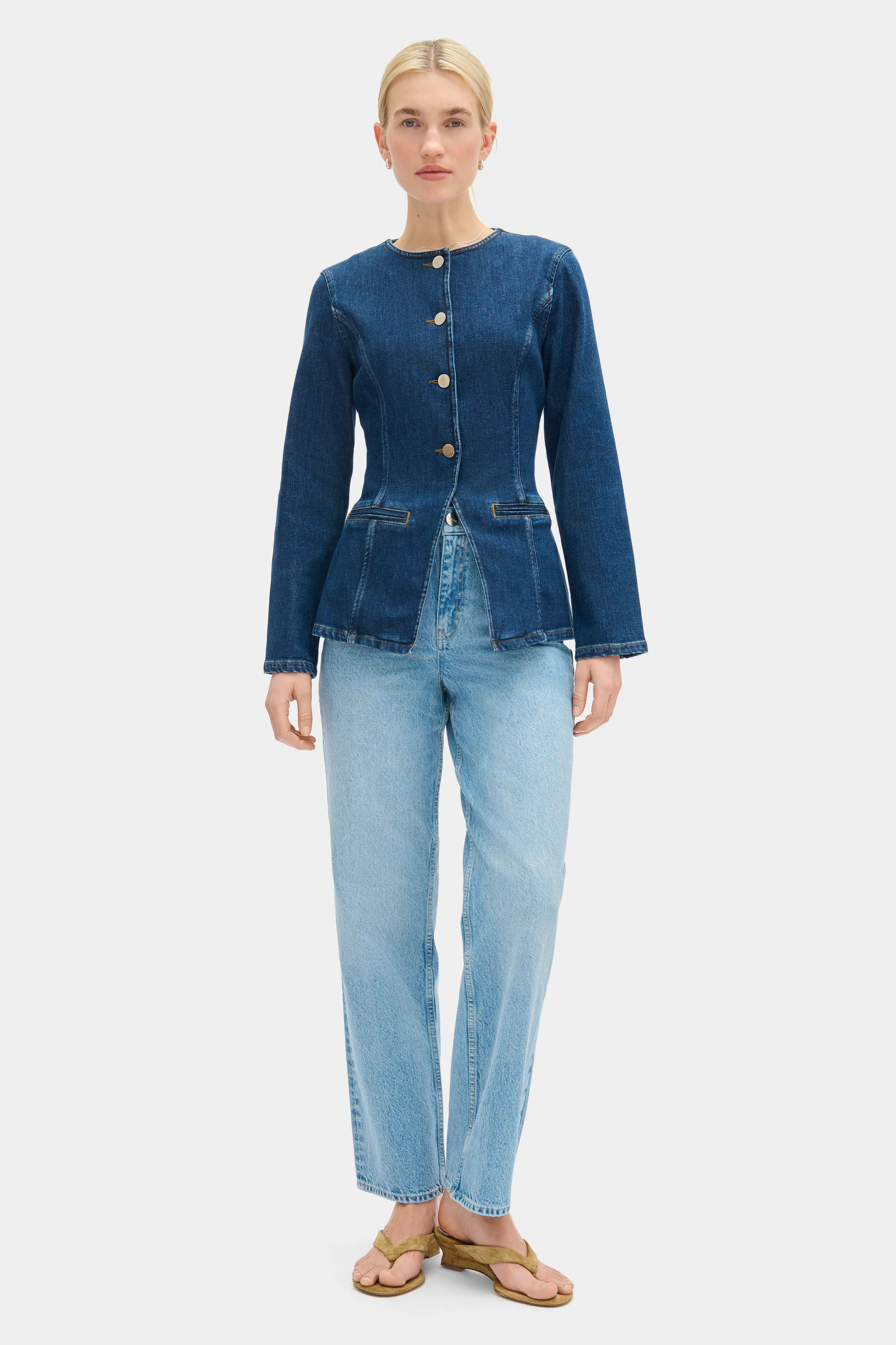 ALIGNE Waisted Denim Blazer - Blue | Daphne | ALIGNE USA