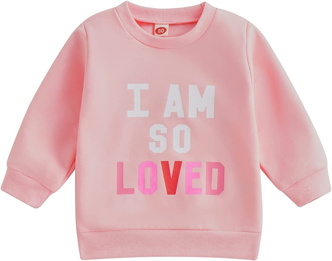 AEEMCEM Toddler Baby Boy Girl Valentines Day Clothes Letter Print Sweatshirt Crewneck Long Sleeve... | Amazon (US)