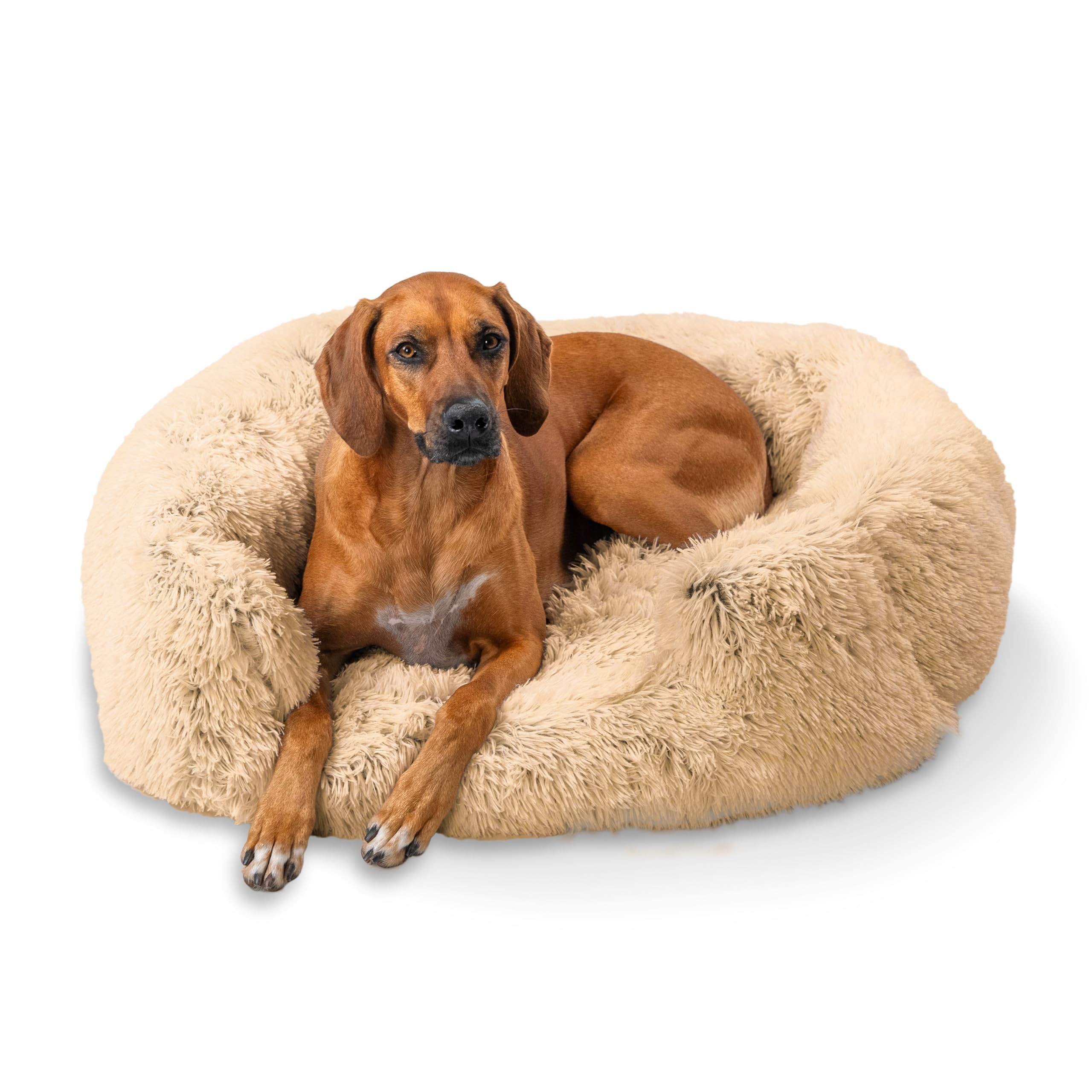 Best Friends by Sheri Shag Lounge Bed Calming Faux Fur Dog Bed, Taupe, Large 36" x 27" | Amazon (US)