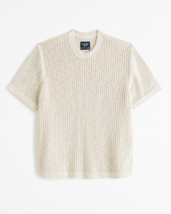 Men's Stitched Sweater Tee | Men's Tops | Abercrombie.com | Abercrombie & Fitch (US)