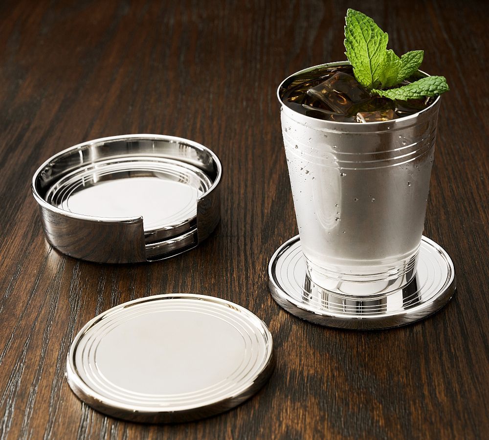 Heritage Silver Coasters - Set of 4 | Pottery Barn (US)