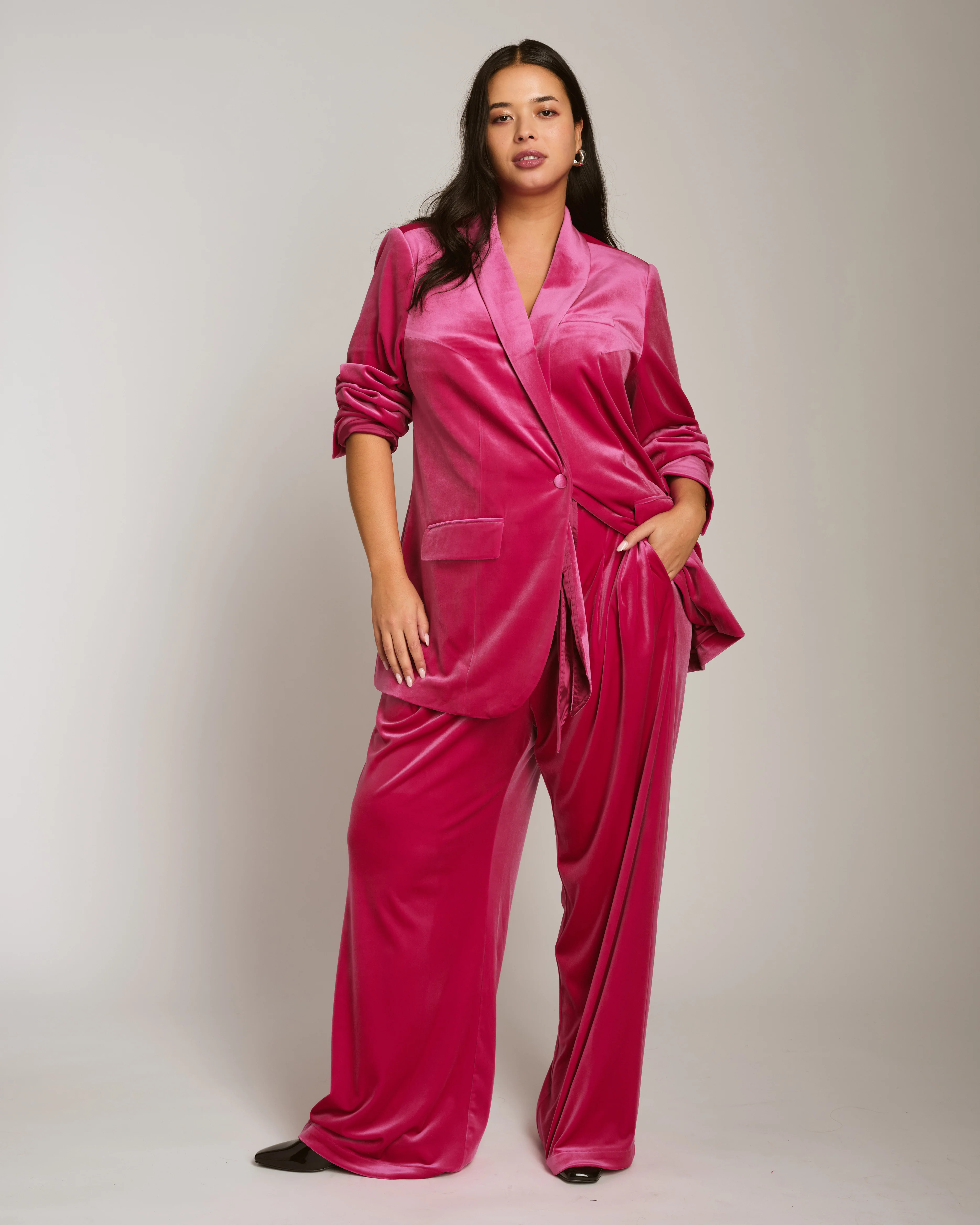 Luxe Belted Velvet Pant - Cerise | Universal Standard