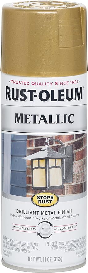 Rust-Oleum 7270830 Stops Rust Metallic Spray Paint, 11 Ounce, Gold Rush | Amazon (US)