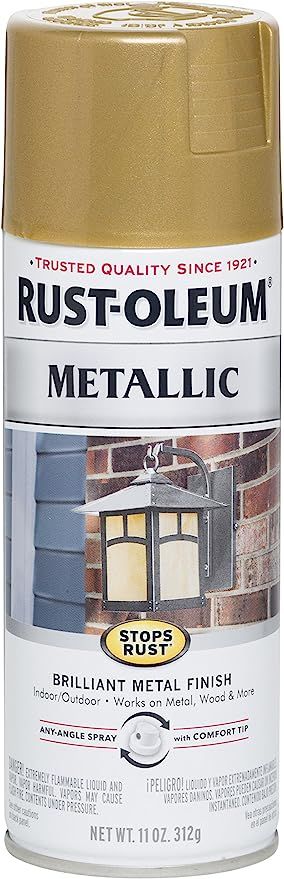 Rust-Oleum 7270830 Stops Rust Metallic Spray Paint, 11 Ounce (Pack of 1), Gold Rush | Amazon (US)