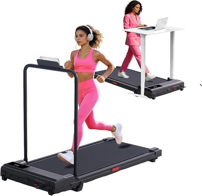 Walking Pad Treadmill with Handle Bar, Compact Portable Treadmills for Home Small, Electric Walki... | Amazon (US)