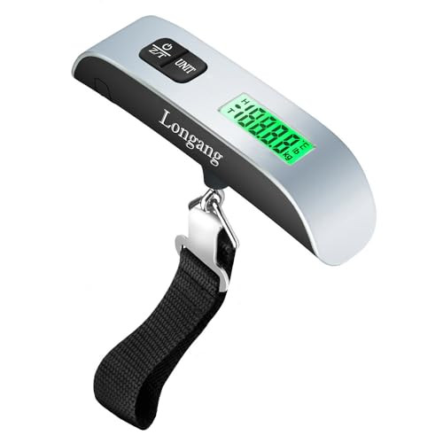 Longang Digital Hanging Luggage Scale with Backlit for Travel, Portable Handheld Suitcase Weight Scale with Hook, 110 Pounds, Battery Included | Amazon (US)