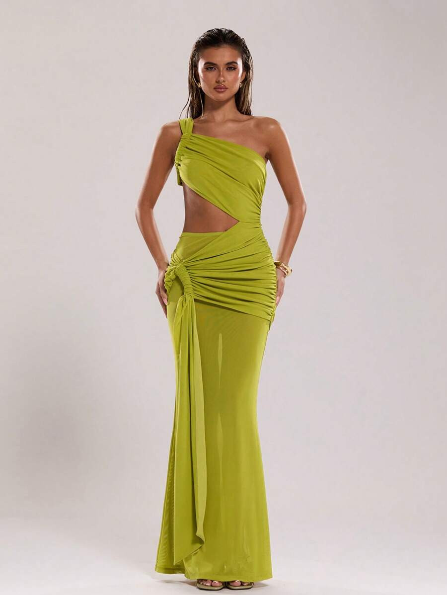 SHEIN BAE Women's Sexy Solid Color Spaghetti Strap Hollow-Out Super Long Dress, Summer,Summer Dre... | SHEIN