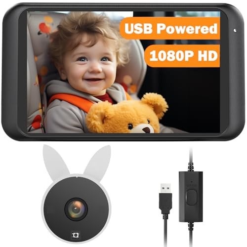 Babyvue USB Car Camera for Baby : 4.5" Baby Car Camera with 1080P Crystal Clear Mirror View, Easy Installation Carseat Rear Facing Moitor for Kids, HD IR Night Vision Backseat Monitor | Amazon (US)