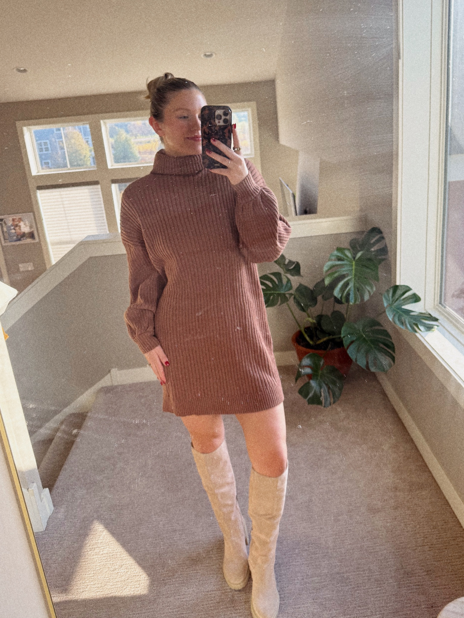 comfy and versatile fall outfit 🐻🤎 can’t find the exact dress but these are similar 

#LTKSeasonal #LTKfindsunder100