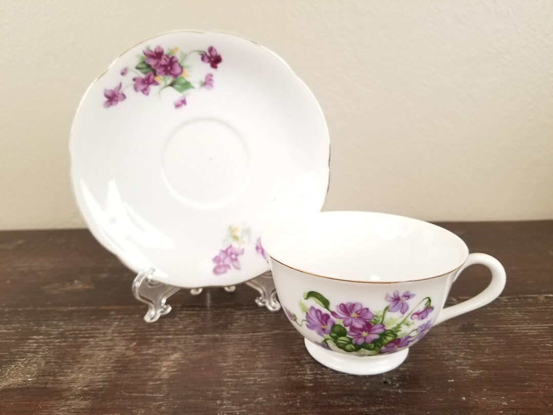 Vintage Noritake Morimura Japan Violets or Viola Floral Teacup & Saucer - Etsy | Etsy (US)