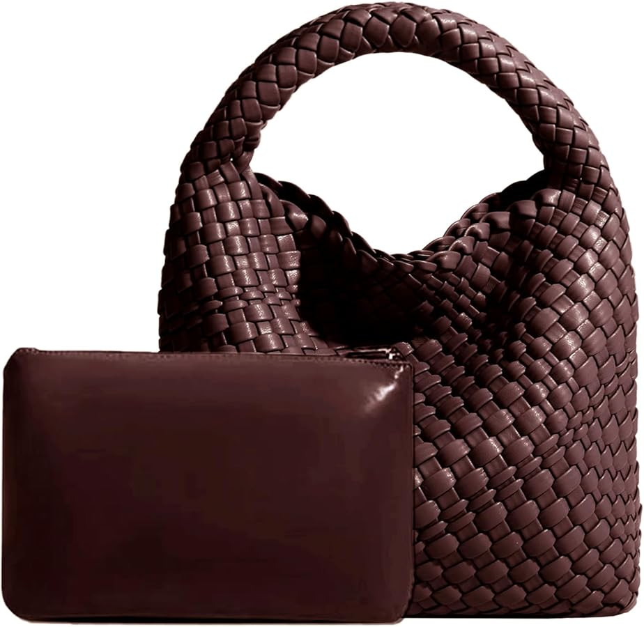 Woven Tote Bag For Women, Soft Foldable Top-Handle Wristlet Bag, Fashion Hobo Handbag, Composite ... | Amazon (US)