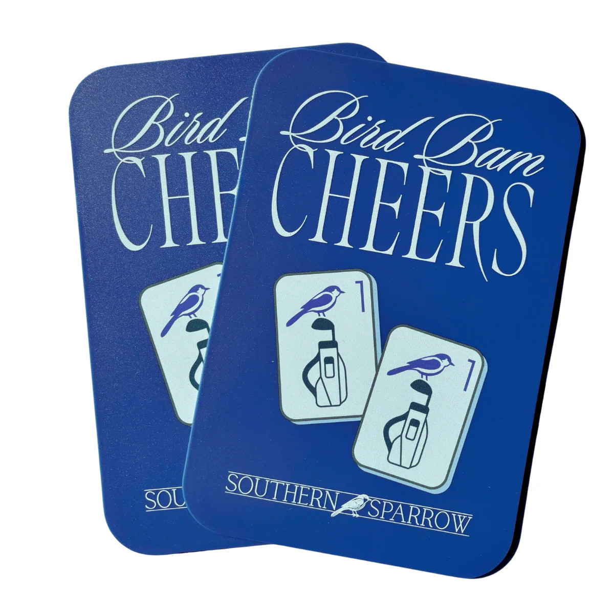 Mahjong Tile Shuffler Set - Bird Bam Cheers Blue Shuffle Card for Mahj | Southern Sparrow