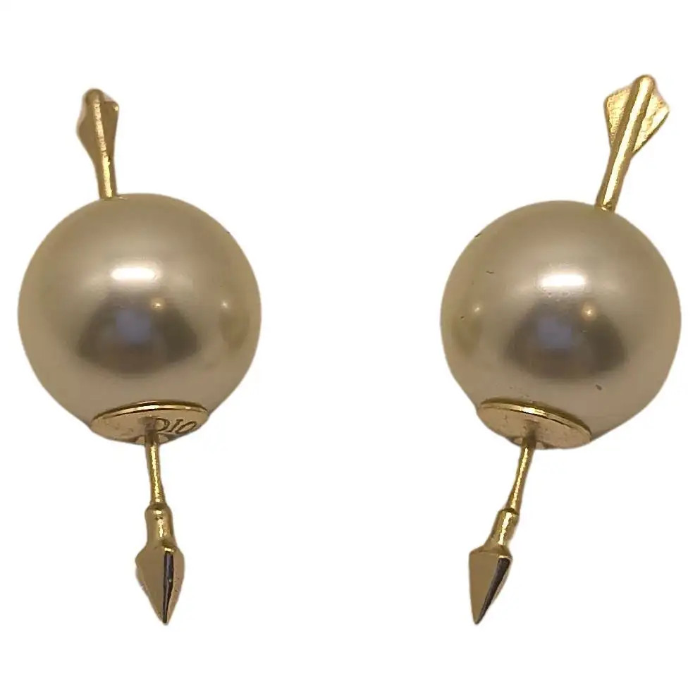 Dior Arrow Pearl Tribales Women's Stud Earrings | 1stDibs