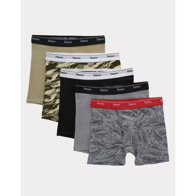Hanes Boys' 5pk Originals Boxer Briefs - Gray/Black | Target