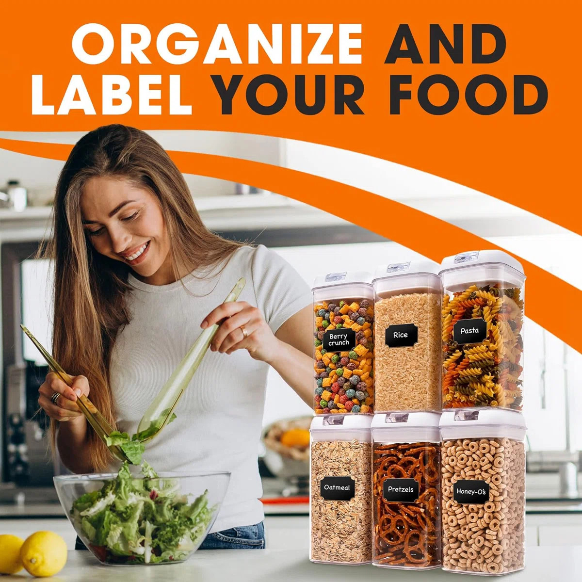 Cheer Collection 43.2oz. Food Storage Container (Set of 6) | Wayfair North America
