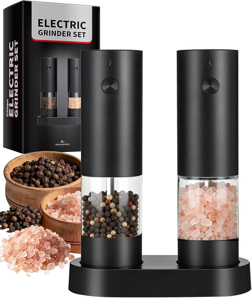 Electric Salt and Pepper Grinder Set Rechargeable, Automatic Salt and Pepper Shakers Mill Refilla... | Amazon (US)