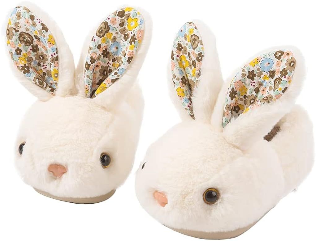 Girls Toddler Slippers Boys House Shoes for Little Kids Cute with Bunny Design Plush Indoor Slippers | Amazon (US)