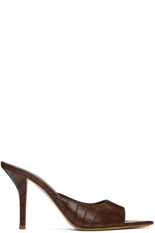 Brown Perni 04 Croc Heeled Sandals | SSENSE